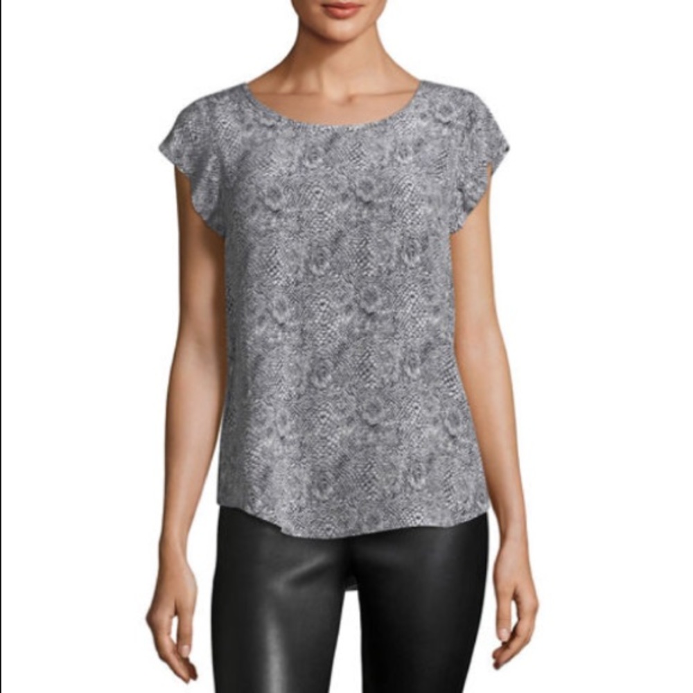 Joie cap-sleeved 100% silk top.